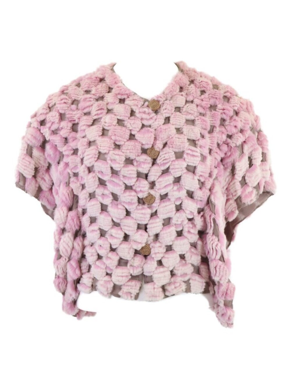 Fendi Chinchilla Fur Silk Front Button 38